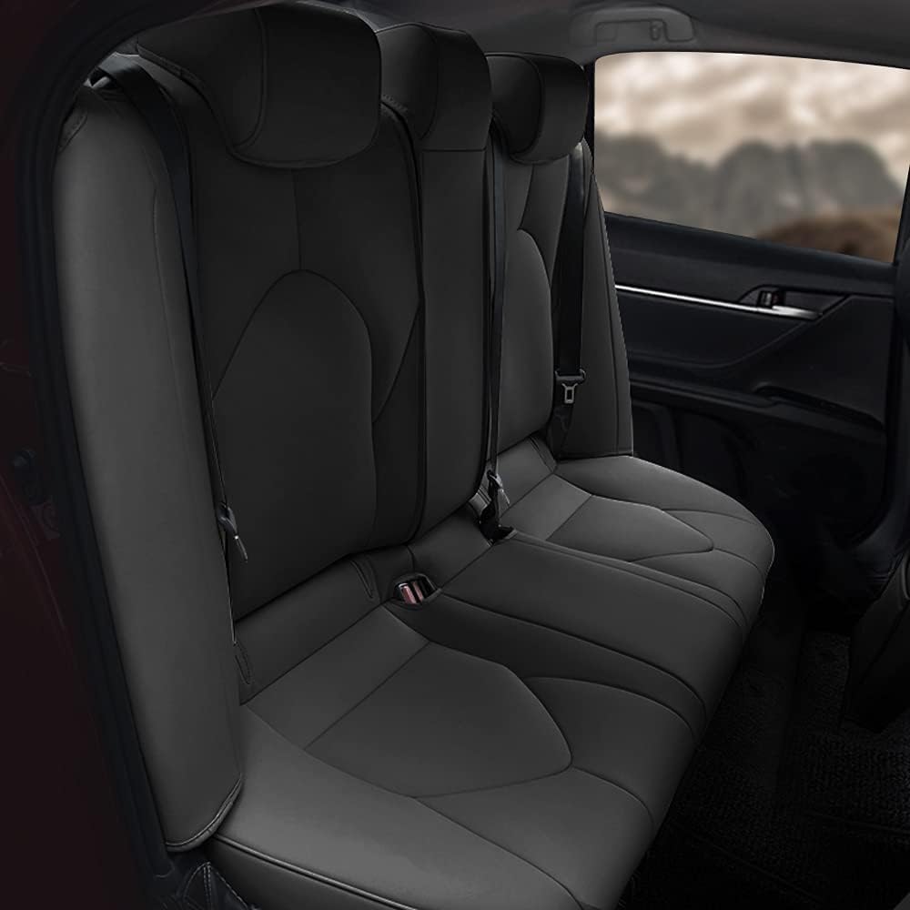 Faux Leather Car Seat Covers Full Set Black E99478
