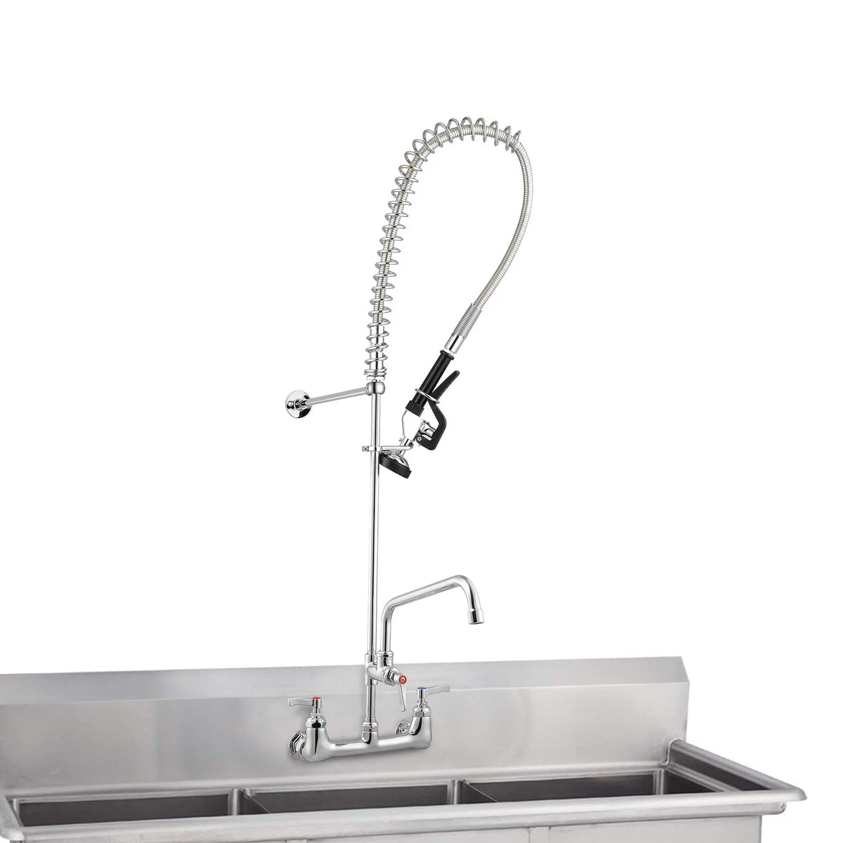 Pull Down Commercial Kitchen Faucet with 12" Add-On Faucet Kit X874