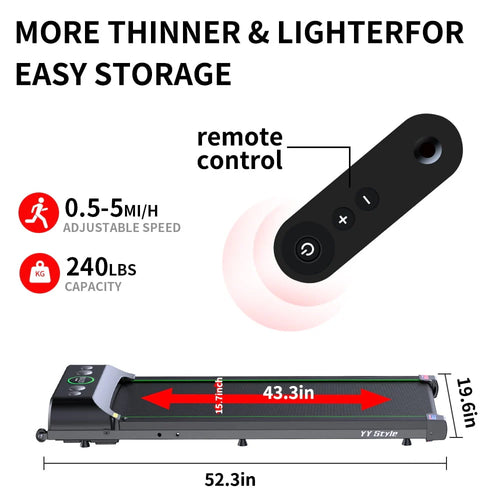 1.5HP Grey Walking Pad Treadmill C7888
