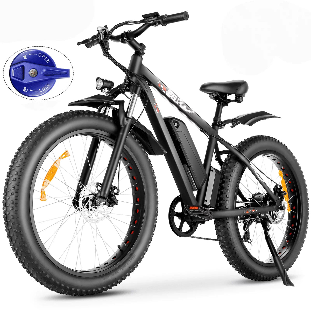 26" 4.0 Fat Tire 500W Electric Bike with 48V 10.4Ah Battery O2875