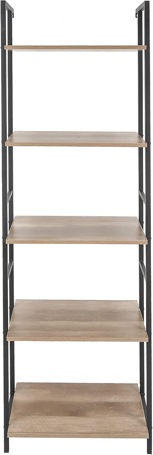 4-Shelf Wood Bookcase with Metal Frame D2047
