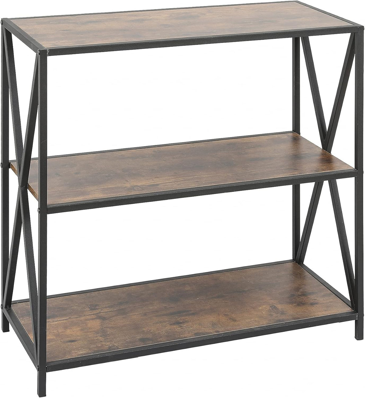 4-Shelf Wood Bookcase with Metal Frame D2047