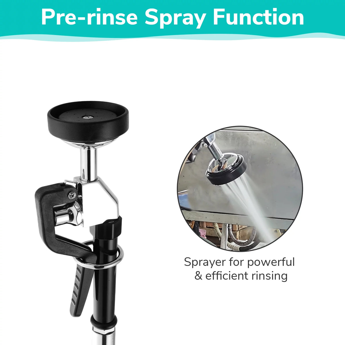 Pull Down Commercial Kitchen Faucet with 12" Add-On Faucet Kit X874