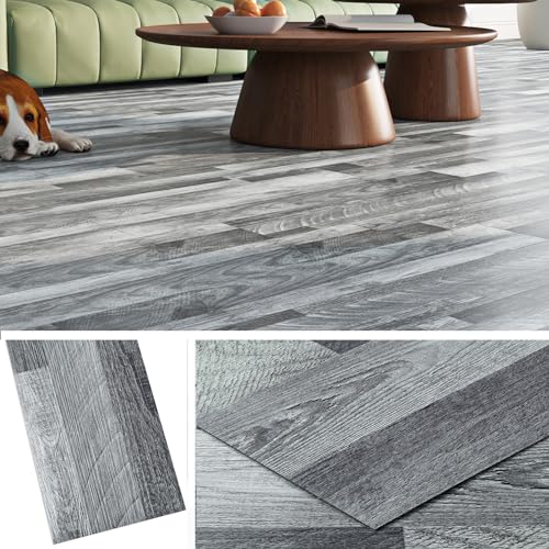 Grey Peel and Stick Floor Tile 18-Pack 6x36 Vinyl Planks D272642